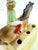 Yellow Vintage 1940's Hiten Japan Porcelain Equestrian Desk Caddy With Horse & Dogs For Sale - Image 8 of 11