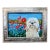 Contemporary Small Doodle Dog Print by Judy Henn Vintage Embossed Metal Tabletop Frame For Sale