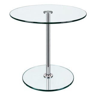 Space Age Side Table in Chrome and Glass, 1980s For Sale