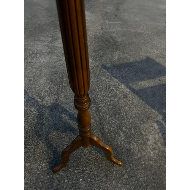 Wood Vintage MCM Tall Wooden Coat Rack With Brass Hooks For Sale - Image 7 of 12