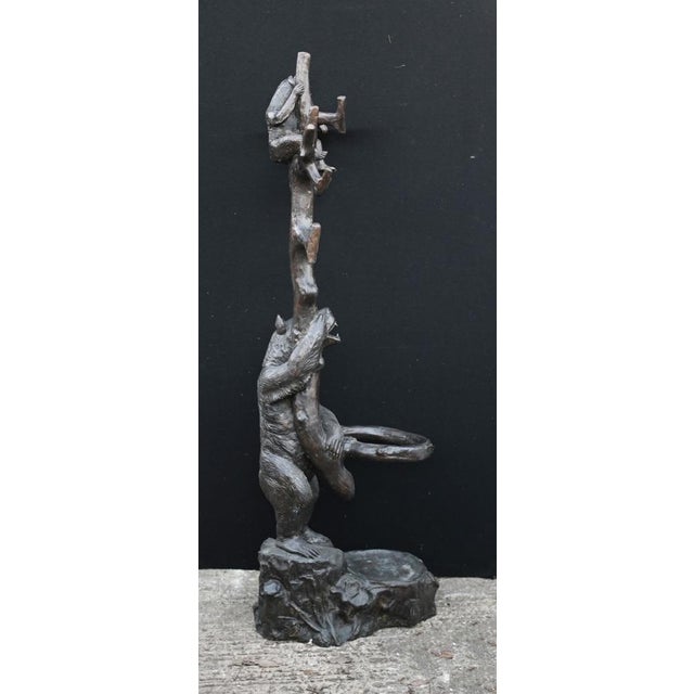 Black Black Forest Bear Cub Coatstand in Bronze, 1980s For Sale - Image 8 of 11