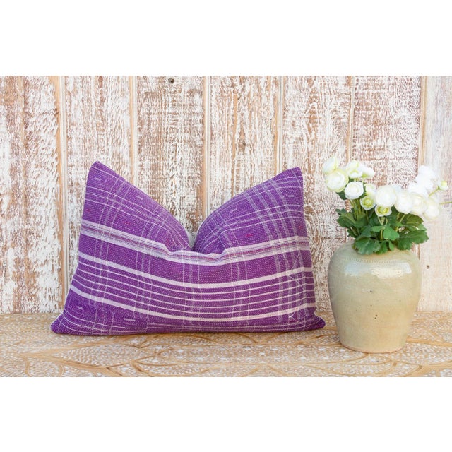 Bengal kantha pillow featuring a colorful design and running stitch all crafted using vintage fabrics. Hidden zipper...