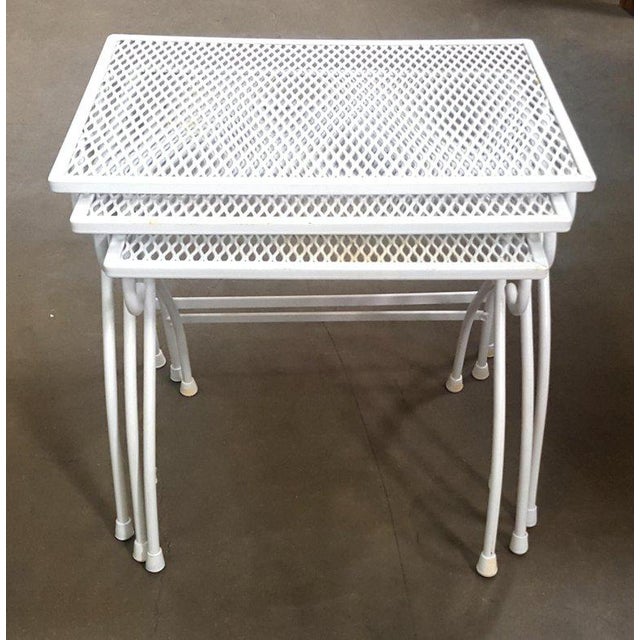 Woodard Steel Mesh Outdoor Patio Nesting Tables Set Of 3 Chairish