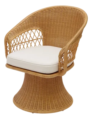 Bunny Williams Home Amelia Rattan Swivel Chair