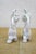Mid Century Japan Porcelain Long Neck Cat Figurines Calico Splatter Pair 1950s For Sale - Image 4 of 11