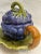 Rustic European 1930s French Sarreguemines Pottery Small Majolica Grapes Tureen For Sale - Image 3 of 9