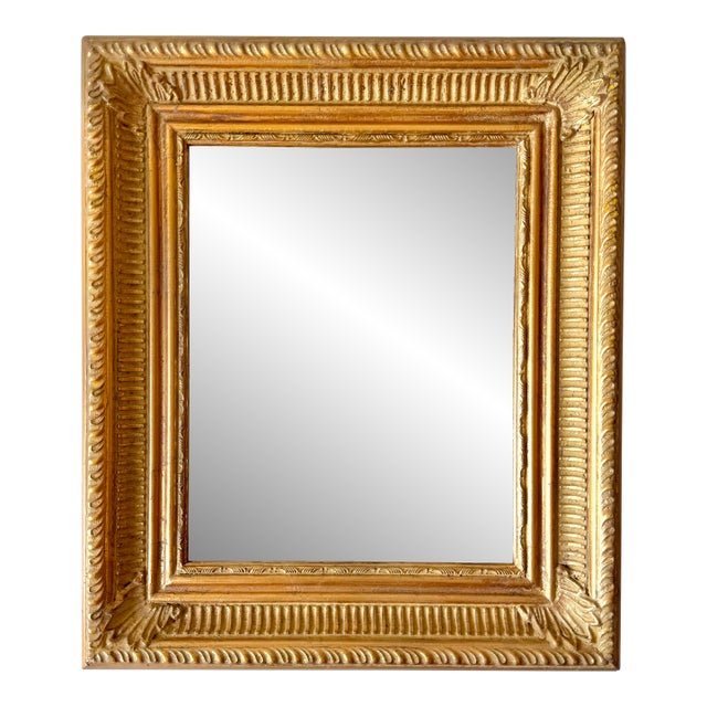 1980s Small Gilt Acanthus Accent Mirror For Sale