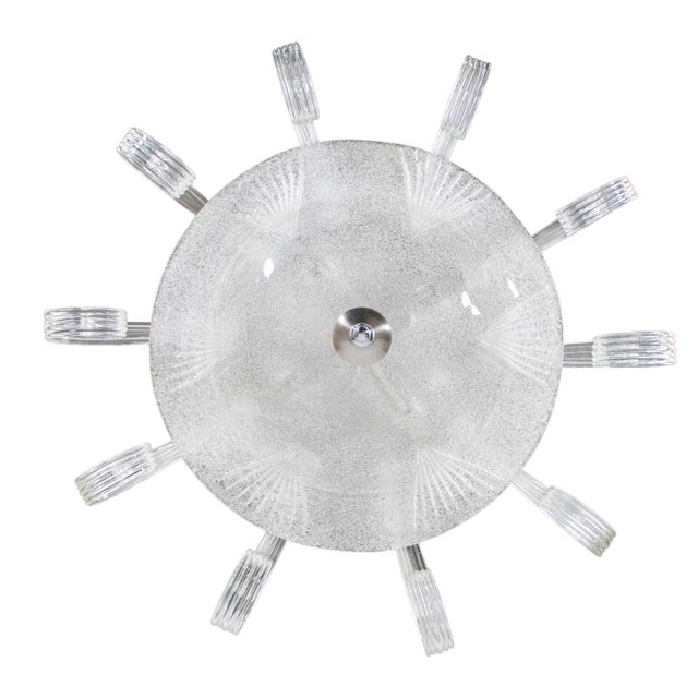 Large MCM Rugiada and Cristallo Murano Chandelier Attributed to Ercole Barovier For Sale - Image 15 of 18