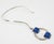 1970s Mid Century Space Age Collar Pendant Necklace Silvered Metal and Blue Resin For Sale - Image 5 of 8