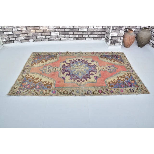 Textile Decorative Vintage Kurdish Carpet For Sale - Image 7 of 10