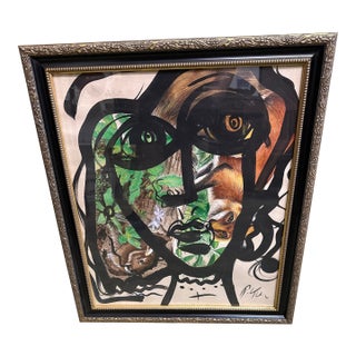 1970s Peter Keil Original Abstract Cougar Painting For Sale