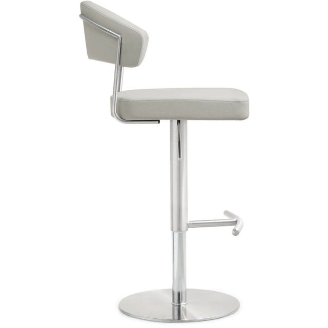 2020s Cosmo Light Grey Steel Bar Stool For Sale - Image 5 of 12