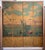 A large 19th C. Continental four panel screen painted on canvas as one continuous scene across four panels with a river...