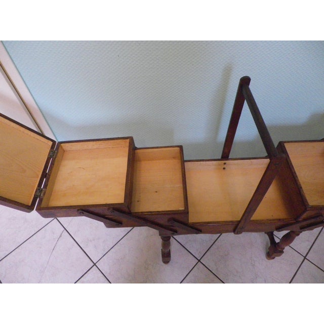 Large Folding Floor Sewing Box, 1960s For Sale - Image 9 of 11