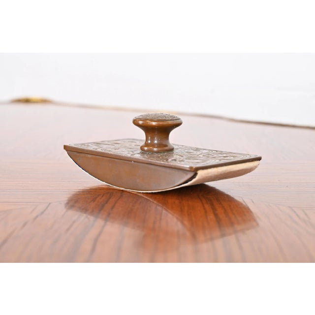 Tiffany Studios New York "Zodiac" Bronze Rocker Blotter and Blotter Ends, Circa 1910 For Sale - Image 9 of 13