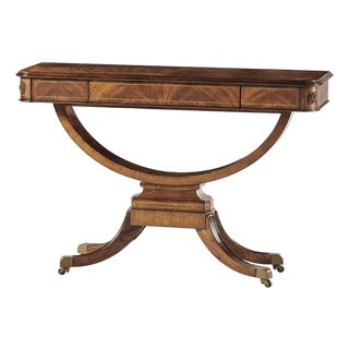 Regency Walnut Console Table For Sale