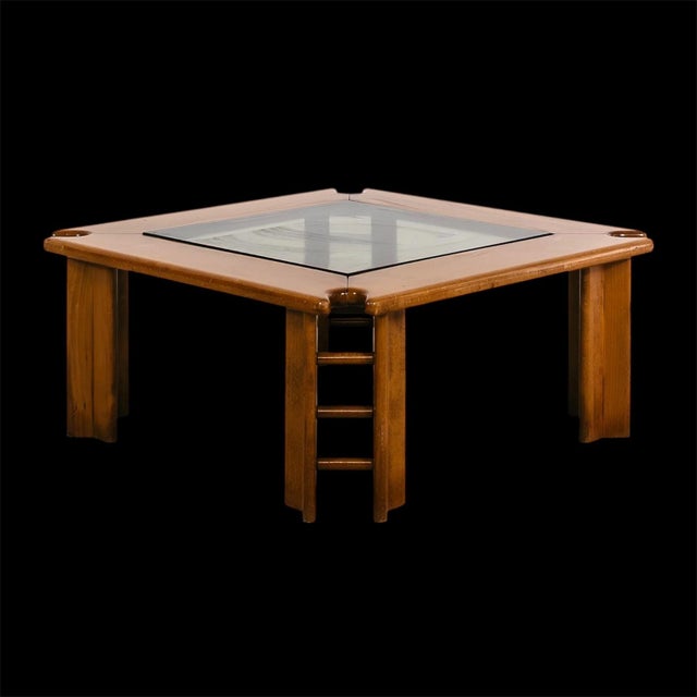 Afra Coffee Table in Walnut and Crystal from Tobia Scarpa, 1960s For Sale - Image 11 of 11