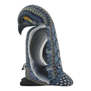 Jon Stuart Anderson Polymer Millefiori Clay Mother Penguin Baby Chick Sculpture For Sale