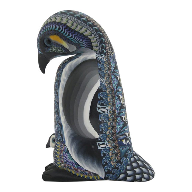 Jon Stuart Anderson Polymer Millefiori Clay Mother Penguin Baby Chick Sculpture For Sale