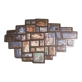 Vintage MCM Philippe Jacques French Ceramic Abstract Wall Plaque Sculpture For Sale