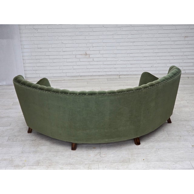 Danish Banan Three-Seater Corner Sofa with Velour Upholstery, 1950s For Sale - Image 13 of 18