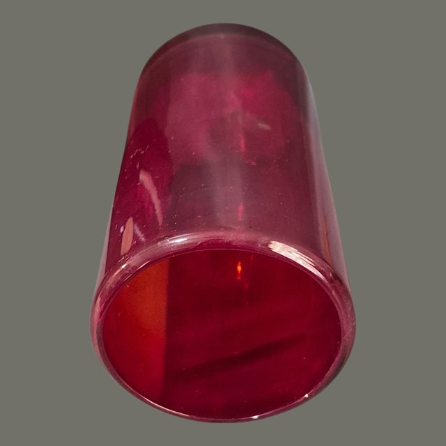 Late 20th Century Hand Crafted in Mexico Red Art Glass Tumblers Water Ice Tea Glasses - Set of Six For Sale - Image 6 of 9