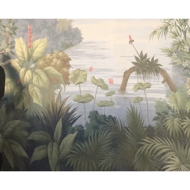 36" * H96" * 2ps, New Chinese Zen Wallpaper, Misty Lotus Pond Watertown Mural, Healing Tropical Plant Wallpaper For Sale - Image 6 of 6