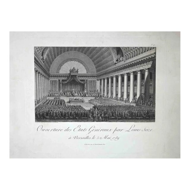 Ouverture des Etats Généraux, Original Etching, Late 18th Century For Sale