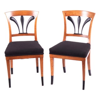 Vintage Biedermeier Style Side Chairs, a Pair For Sale