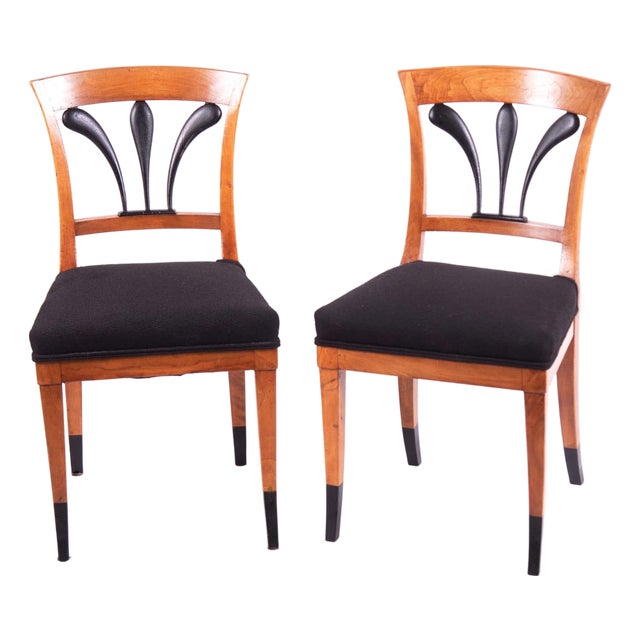 Vintage Biedermeier Style Side Chairs, a Pair For Sale