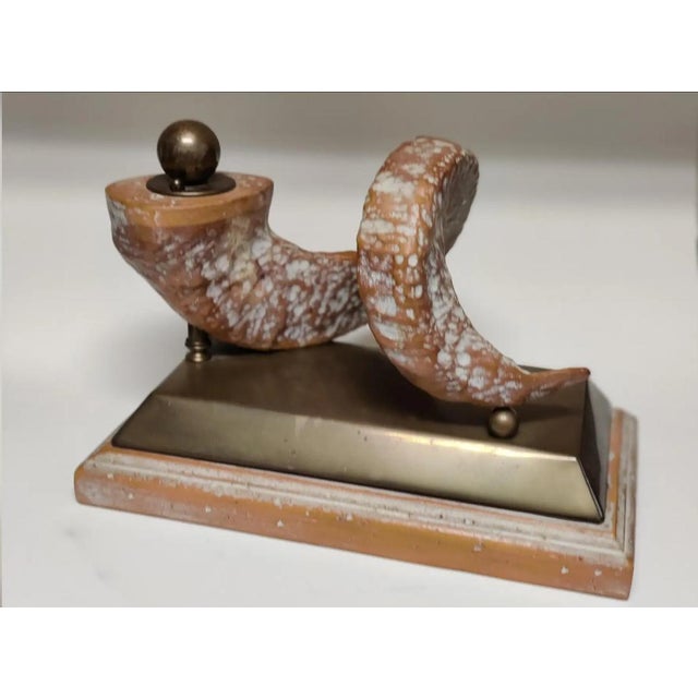 Wood 1980s Hart Associates Decorative Faux Ram's Horn Sculpture For Sale - Image 7 of 11