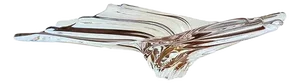 Art Vannes Large Crystal Wing Vase. Circa 1970 France