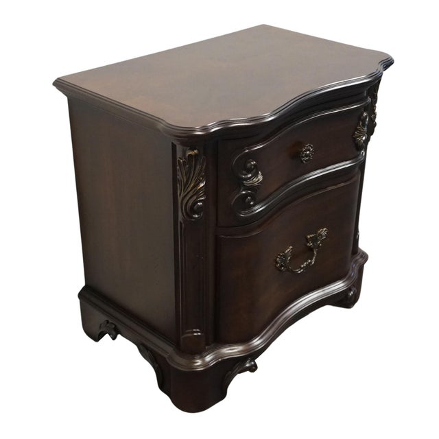 Victorian Pulaski Furniture Covington Collection Traditional Victorian Inspired 29" Two Drawer Nightstand - Dark Cherry Finish 989140 For Sale - Image 3 of 12