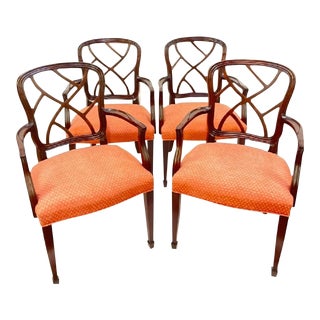 Kindel Hepplewhite Arm Chairs 76-075 - Set of 4 For Sale