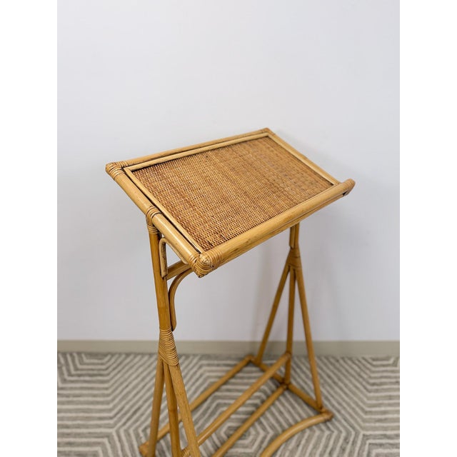 This charming vintage rattan and wicker easel and podium stand is a wonderfully unique and versatile find. Whether used as...