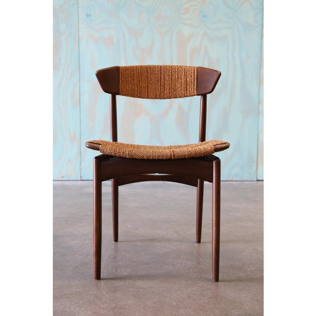 1960s Ib Kofod Larsen for Selig Danish Seagrass and Beech Dining Chairs- Set of 4 For Sale - Image 10 of 14