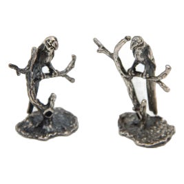 Parrots in Silver, Set of 2 For Sale