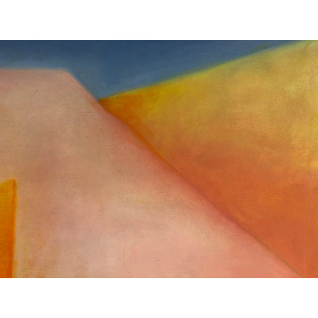 1970s Large Vintage Contemporary Abstract Oil Painting 36 X 33 For Sale - Image 5 of 11