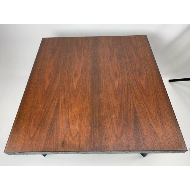 1960s Mid-Century Modern Teak and Iron X Base Side Table For Sale In New York - Image 6 of 9