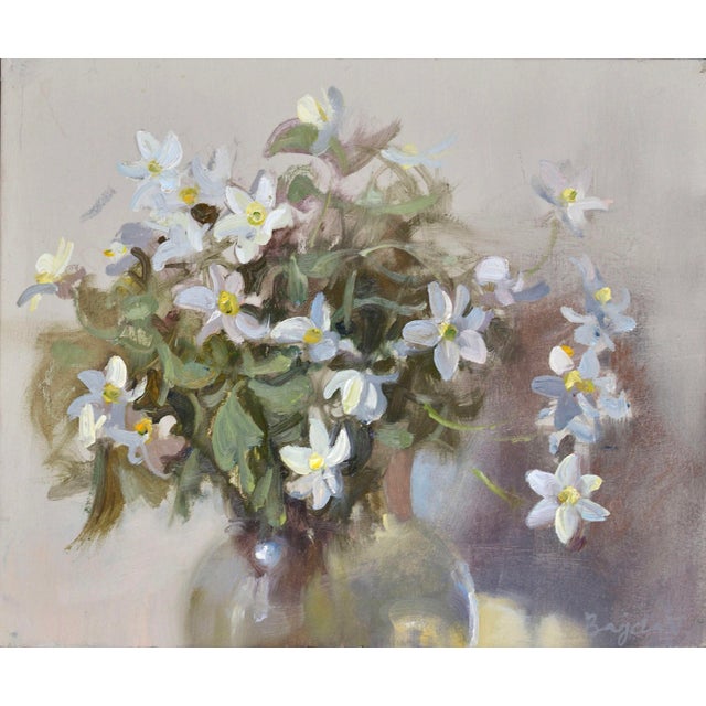 Early 21st Century Valery Bayda, Anemones, 2025, Oil on Cardboard For Sale - Image 5 of 5