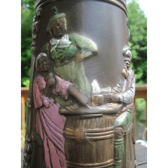 German Brown Ceramic Beer Stein Table Lamps a Pair Chairish