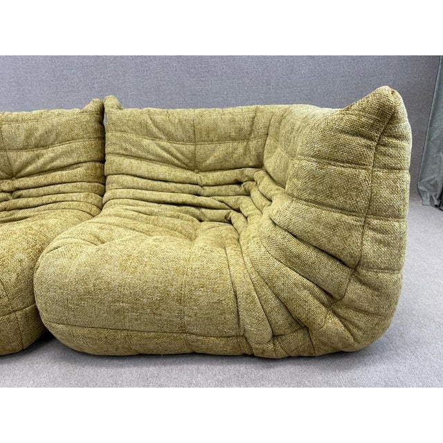 Mid-Century Modern Set of Vintage Yellow Two Corners Modular Sofa from Ligne Roset Togo For Sale - Image 3 of 13