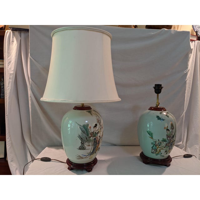 Antique Late 19th Century Chinese Lamps - a Pair For Sale - Image 12 of 12