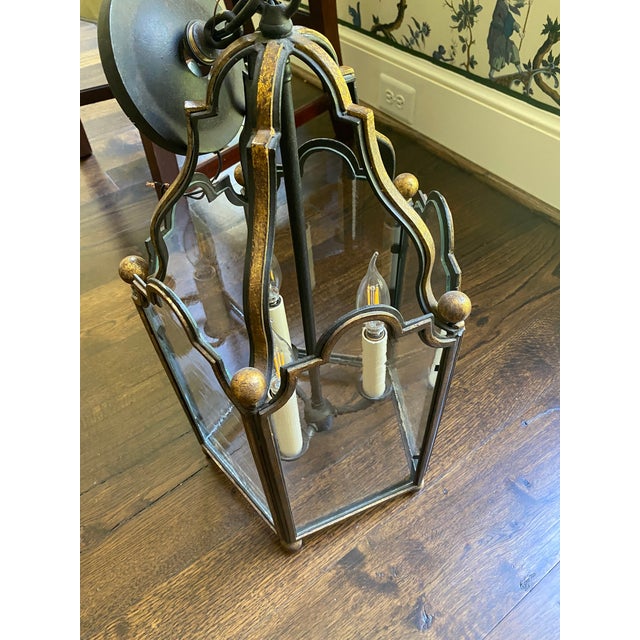Paul Ferrante Iron Chandelier With Gold Leaf For Sale In San Francisco - Image 6 of 11