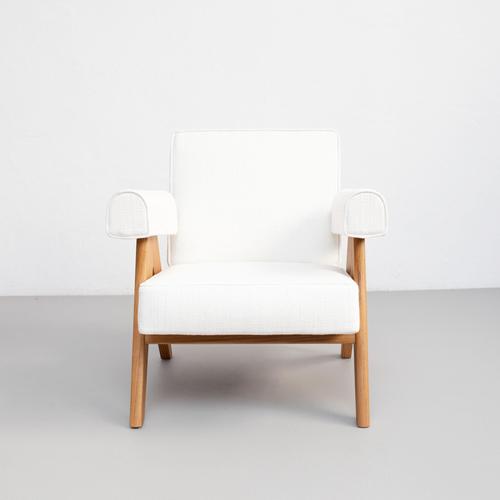 Armchair designed by pierre jeanneret circa 1950, relaunched in 2019. Manufactured by cassina in italy. Included in...