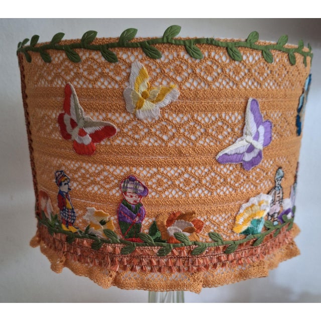 Vintage Table Lamp with Green-Backed Crystal Glass Base from Val St Lambert, 1970s For Sale - Image 10 of 13