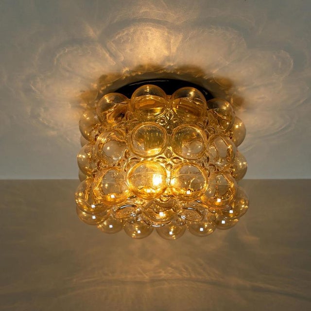 Metal Amber Glass Flush Mount from Helena Tynell, 1960 For Sale - Image 7 of 14