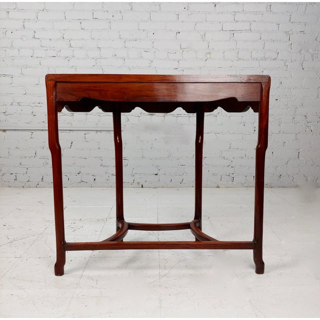 Wood Chinese Demi-Lune Carved Rosewood Console Table For Sale - Image 7 of 8