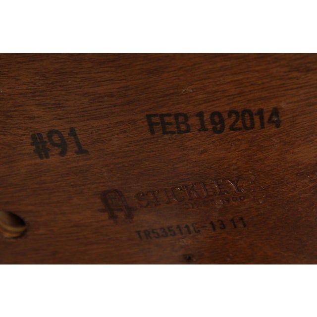 Set of 3 Stickley Cherry Leather Seat Counter Stools For Sale - Image 14 of 16