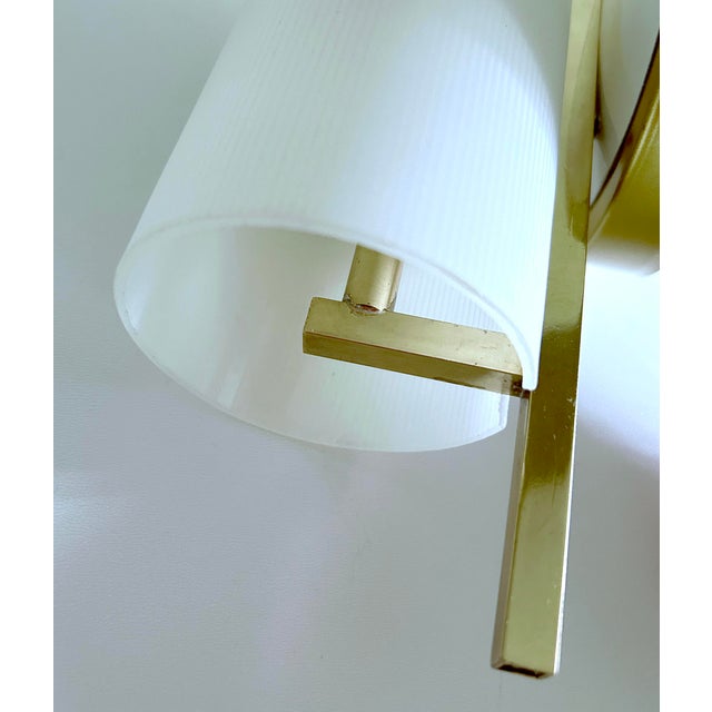 Vintage Glass and Brass Sconce from Hillebrand Leuchten, 1950s For Sale - Image 4 of 14